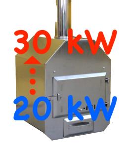 zamiast pieca o mocy 20 kW - piec o mocy 30kW